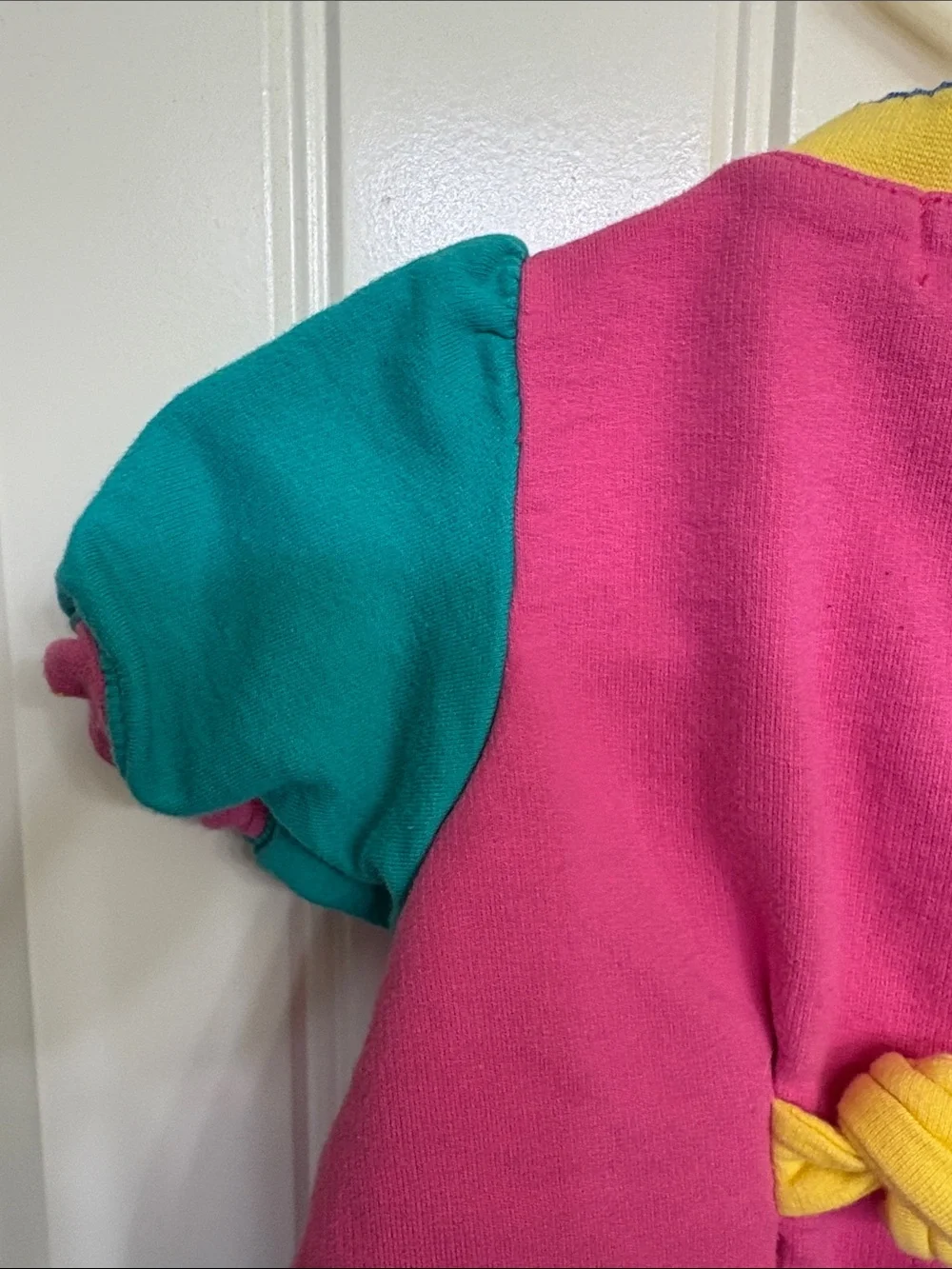 Vintage Gymboree Bright‎ Colorblock Ruffle Dress - Pink, Teal, Blue & Yellow